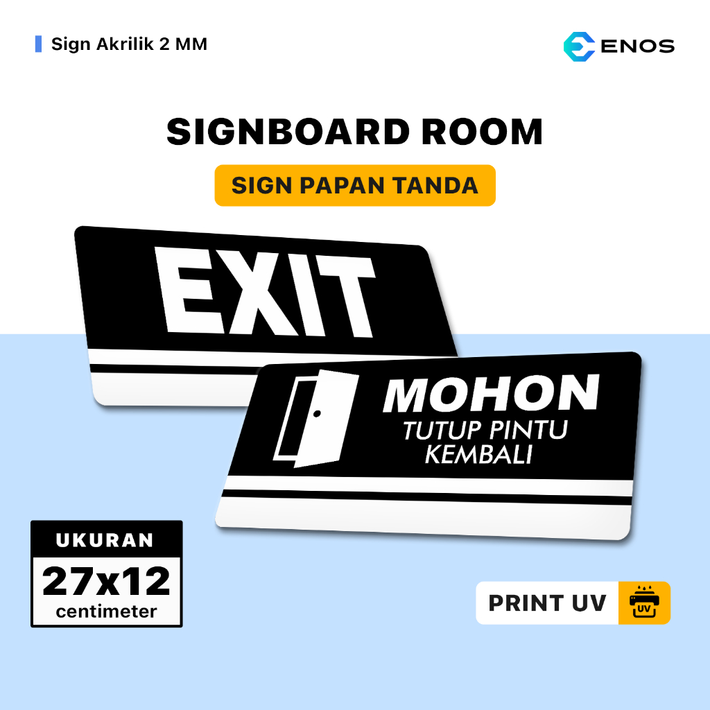 

Signboard Room Papan Penanda Ruangan Bahan Akrilik Ukuran 27 X 12