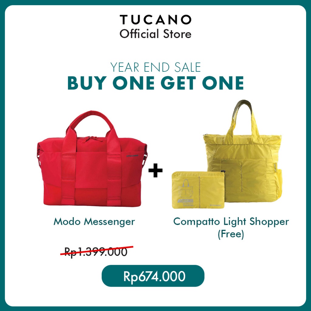 BUY 1 GET 1 Tucano Messenger MODO Polyester for laptop / MacBook Pro Up to 15" (BMDOB) Tas Laptop 15
