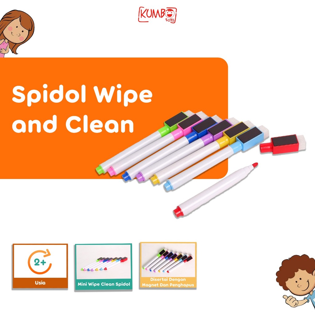 

Spidol Papan Tulis Mini Wipe Clean Spidol