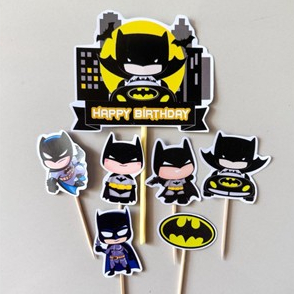 (LA-001) CAKE TOPPER BATMAN / HIASAN KUE BATMAN / TOPPER KUE BATMAN / CUPCAKE TOPPER BATMAN / TOPPER
