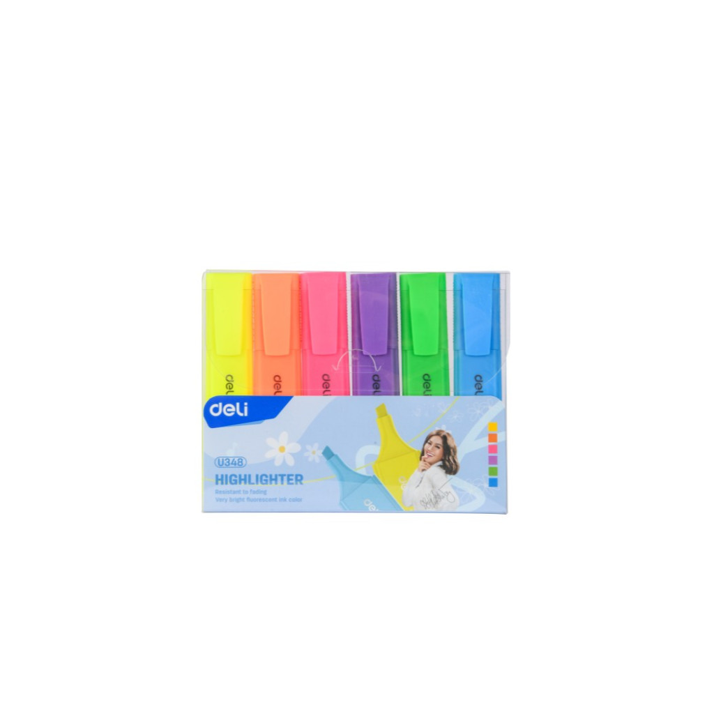 

[DELI X AGNEZ MO] Deli Highlighter / Penanda Isi 6 Warna Terang CU348