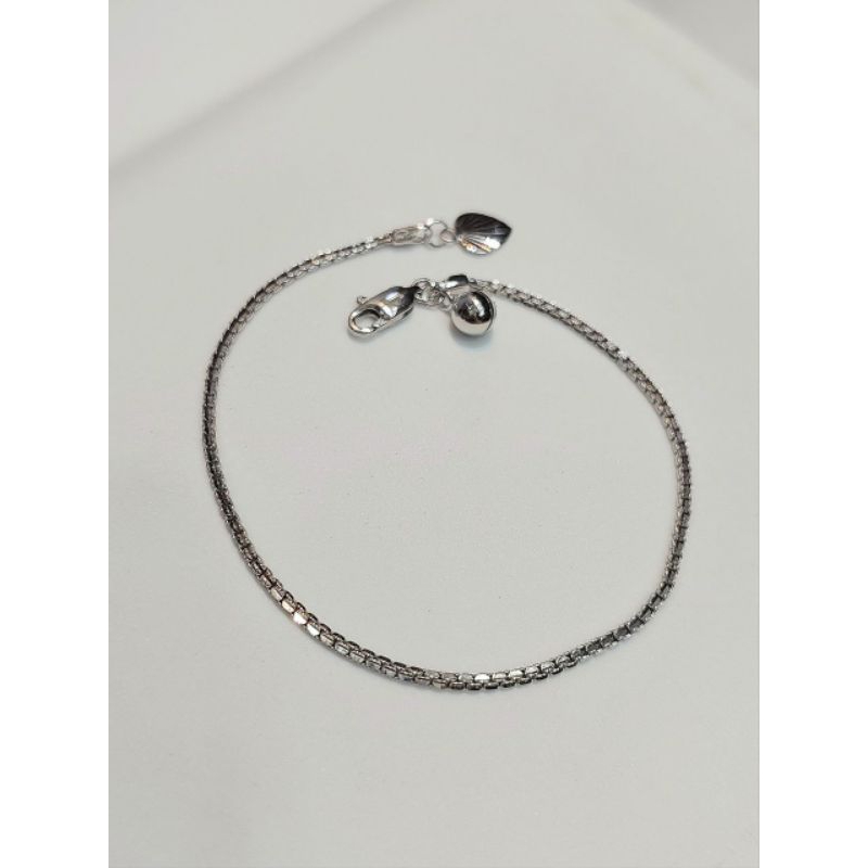 Gelang Rantai Emas Putih Model Italy 3.76 Gram 750 17k (RH231)