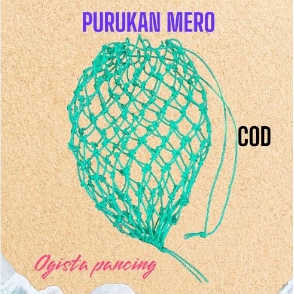 PURUKAN JARING MAERO/TERI TEMPAT UMPAN TABUR BAHAN TASI PANCING PEMANGGIL IKAN BERKUMPUL