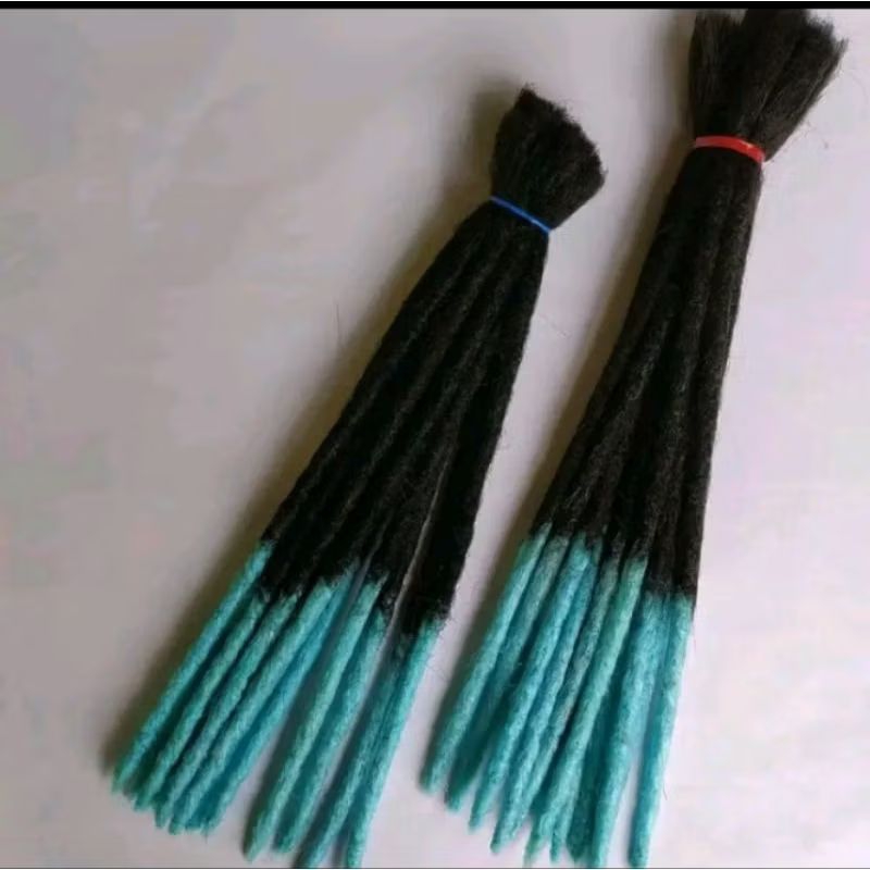 rambut gimbal hitam toska 1 lusin ukuran 30cm