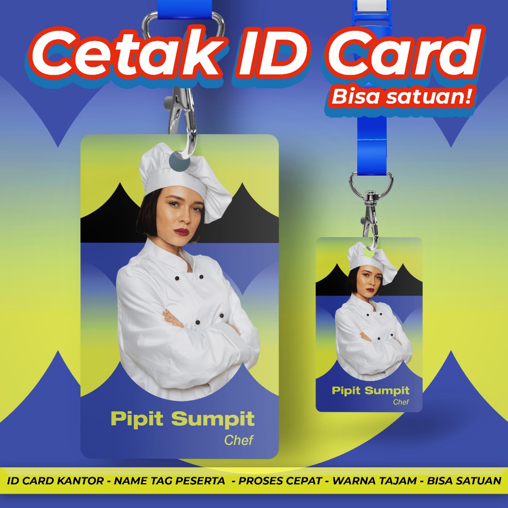 

BIKIN ID CARD SATUAN IDCARD KANTOR PVC KARTU NAMA LANYARD NAME TAG KARTU PESERTA KANTOR