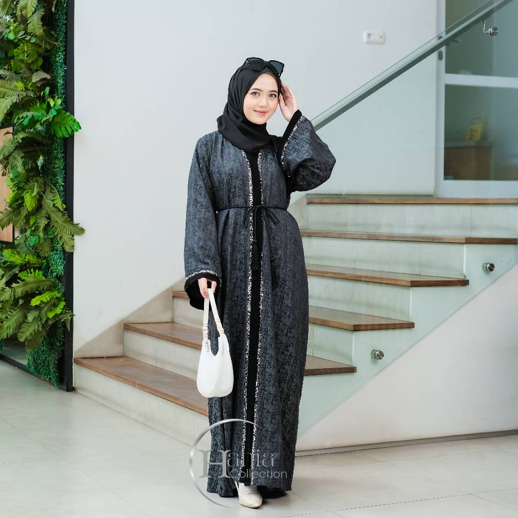 Abaya Hitam Gamis Turkey Abu-Abu Maroon Jaguar Longcardy Dress Kondangan Jaguard Turki Zainab 977