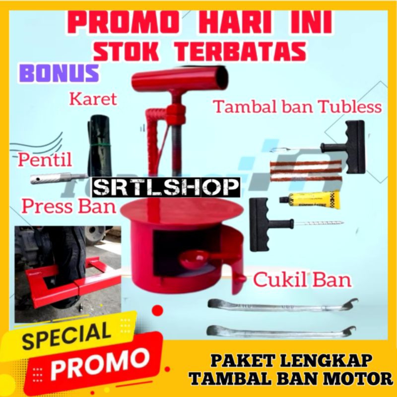 SEPAKET KOMPLIT Tambal Ban Bakar Pintu Tambal Ban Tubles Tubeless sepeda motor lengkap Tambal Ban Li