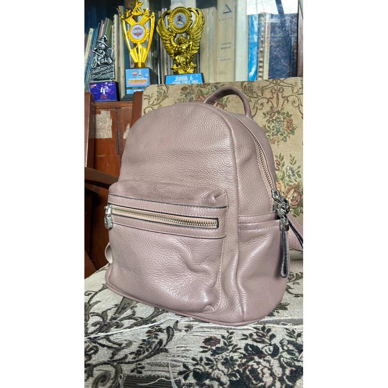 Tas Ransel Mini Kulit Sapi Lilac Ungu