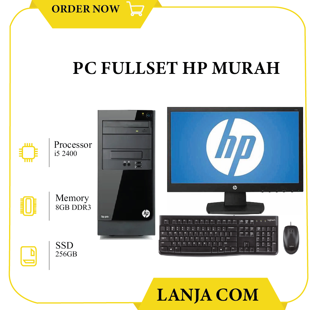 PC FULLSET HP i5 3470 RAM 8GB SSD 256GB MONITOR 19 INCH KEYBOAD DAN MUOUSE