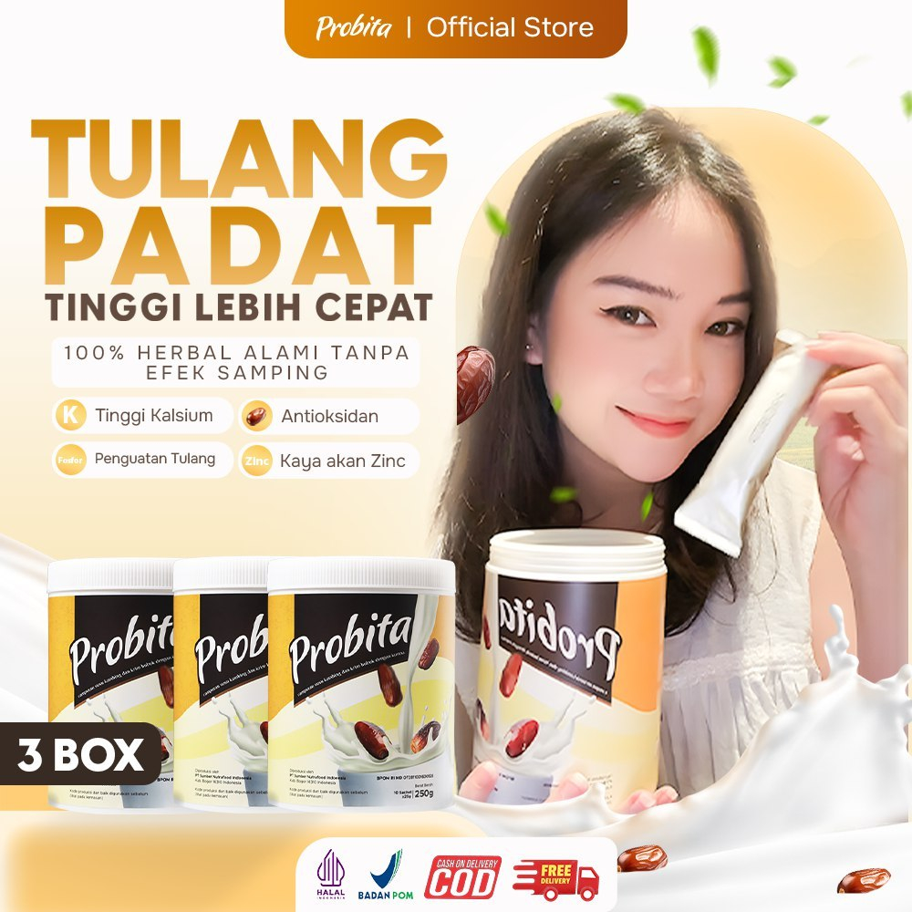 

3 Box Probita Susu Kurma Ajwa - Memadatkan Tulang untuk Tinggi Lebih Cepat - BPOM & HALAL