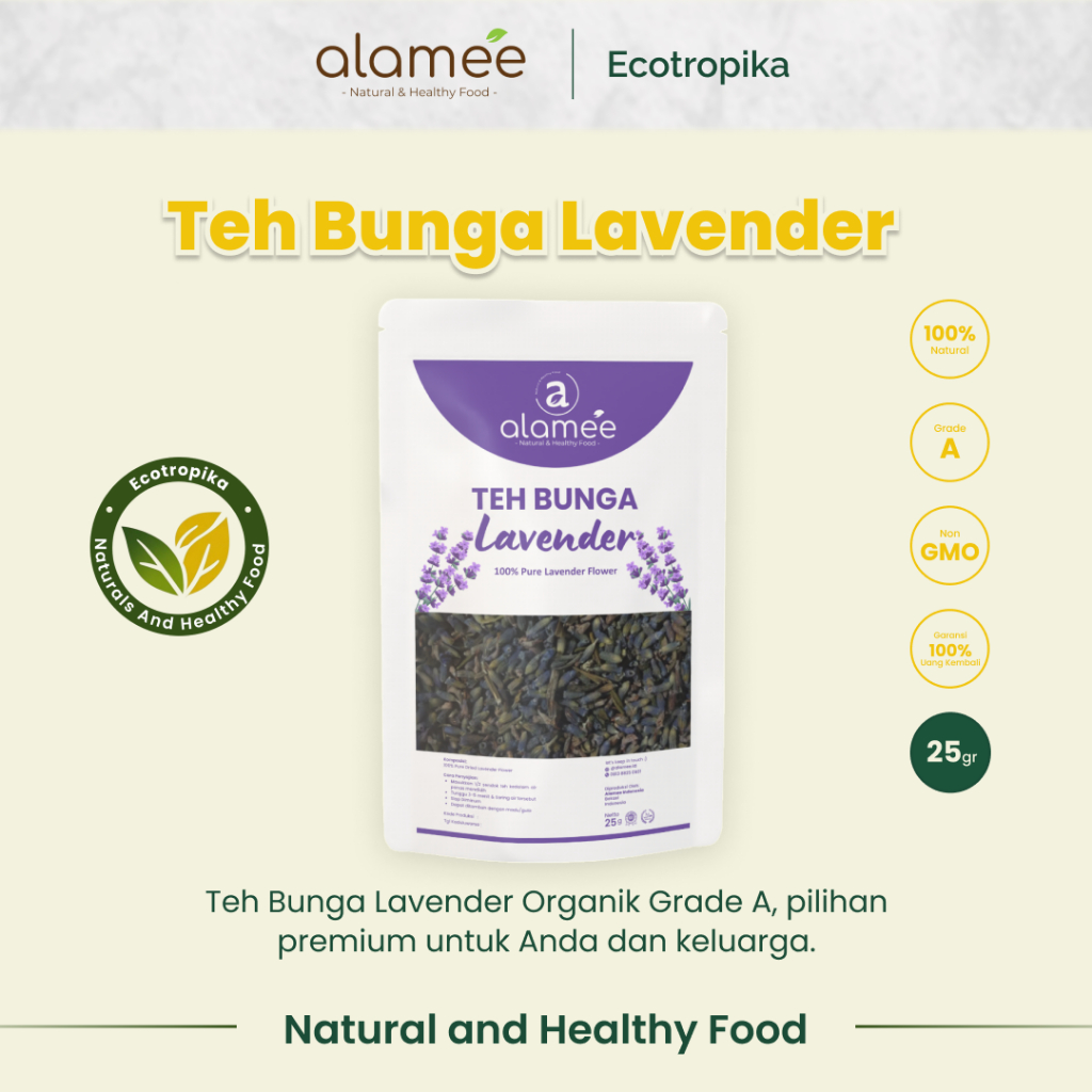

Teh Bunga Lavender Tea Organik Kering Dried Flower Kualitas Premium Original Kemasan 25gr