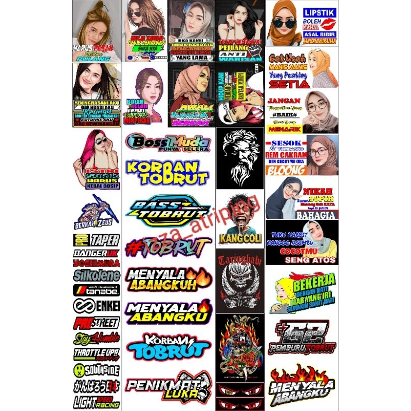 

STIKER KATA KATA ISI 45 PCS | STIKER CAMPURAN | STIKER VYNIL | STIKER ANTI AIR | STIKER PACK | STIKER 1 LEMBAR