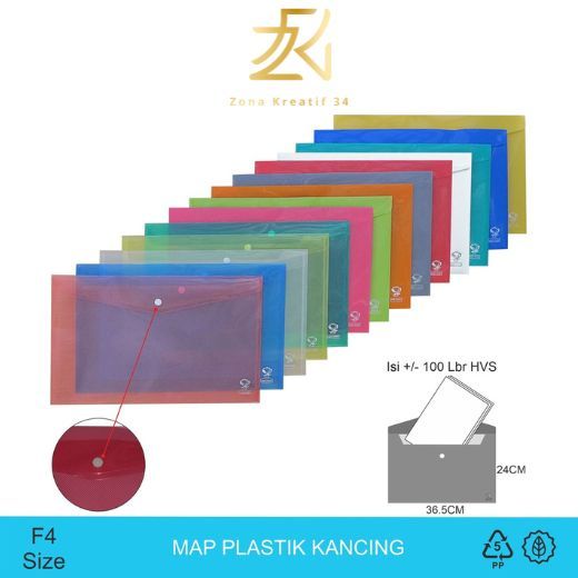 

Map Plastik 1 Kancing Folio F4 / Map Kancing Horizontal