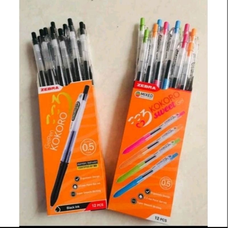

Pen Gel Kokoro Zebra Hitam dan Aneka Warna 0,5 mm