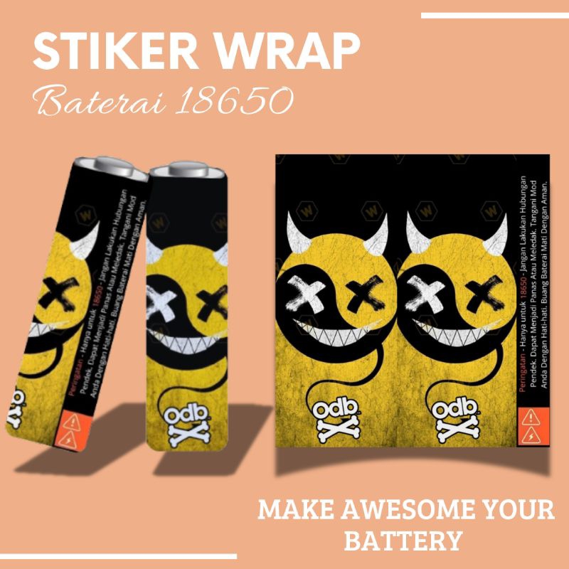 

Stiker Wrap Baterai 18650 Full Motif V15 - Untuk Melindungi Baterai