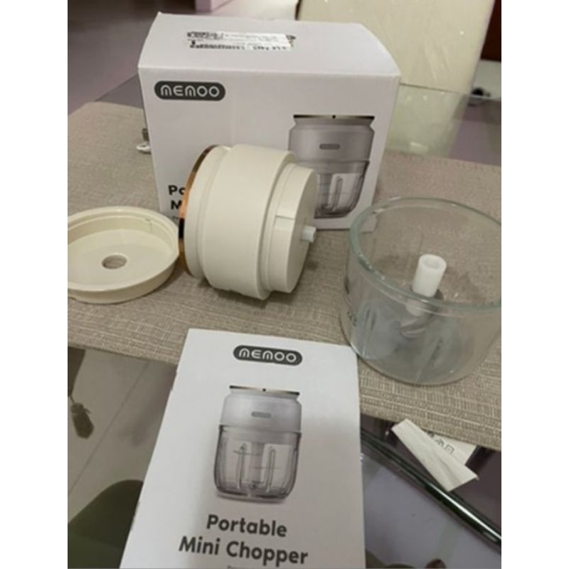 memoo mini chooper portable rechargeable mpasi  copper blender mini