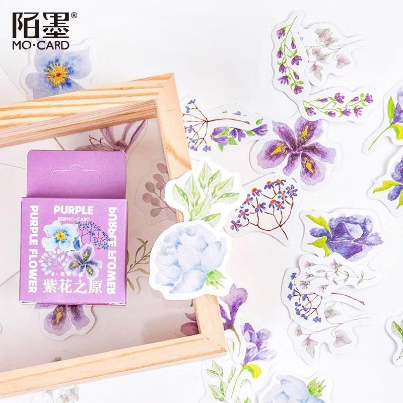 

GAEKOPEDIA || 45 Pcs PURPLE FLOWER DECO STICKER PLANNER DIY SCRAPBOOK STIKER DEKOR DESAIN BUNGA UNGU