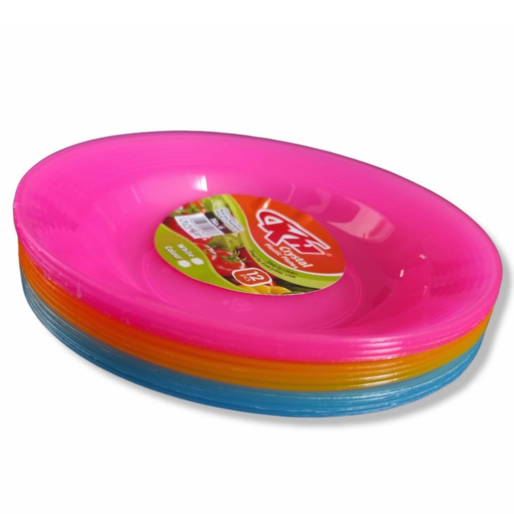 piring tatakan gelas kopi / piring plastik kristal 6inch tatakan gelas per 1 lusin