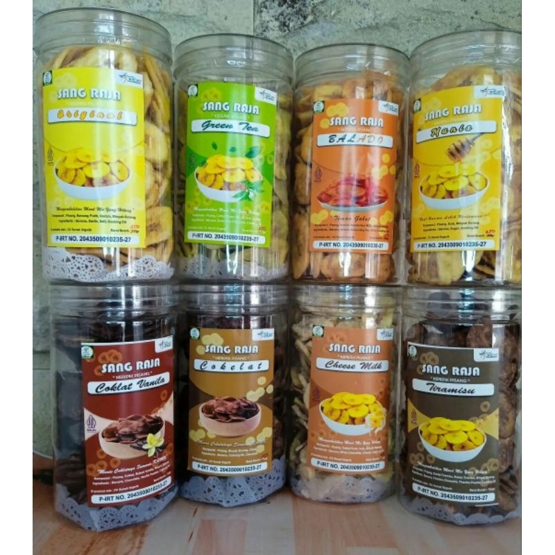 

Keripik Pisang Aneka Rasa / Kripik Pisang Murah Rasa Original, Manis, Cokelat, Tiramisu, Green Tea, Cheese Milk, Balado dan Choco Vanilla / Sale Pisang Crispy / Sale Pisang Barlin dan Sale Pisang Lilit / Sale Pisang Murah "SANG RAJA" 250 gr