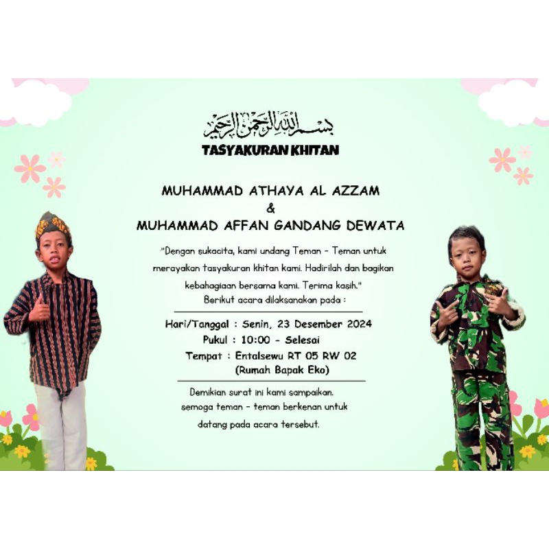 

Undangan Khitan Bisa Custom (Bufallo) Termurah