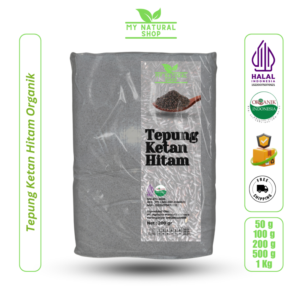 

Tepung Ketan Hitam Organik ( vacuum ) 100 g, 200g, 500 g, 1 kg