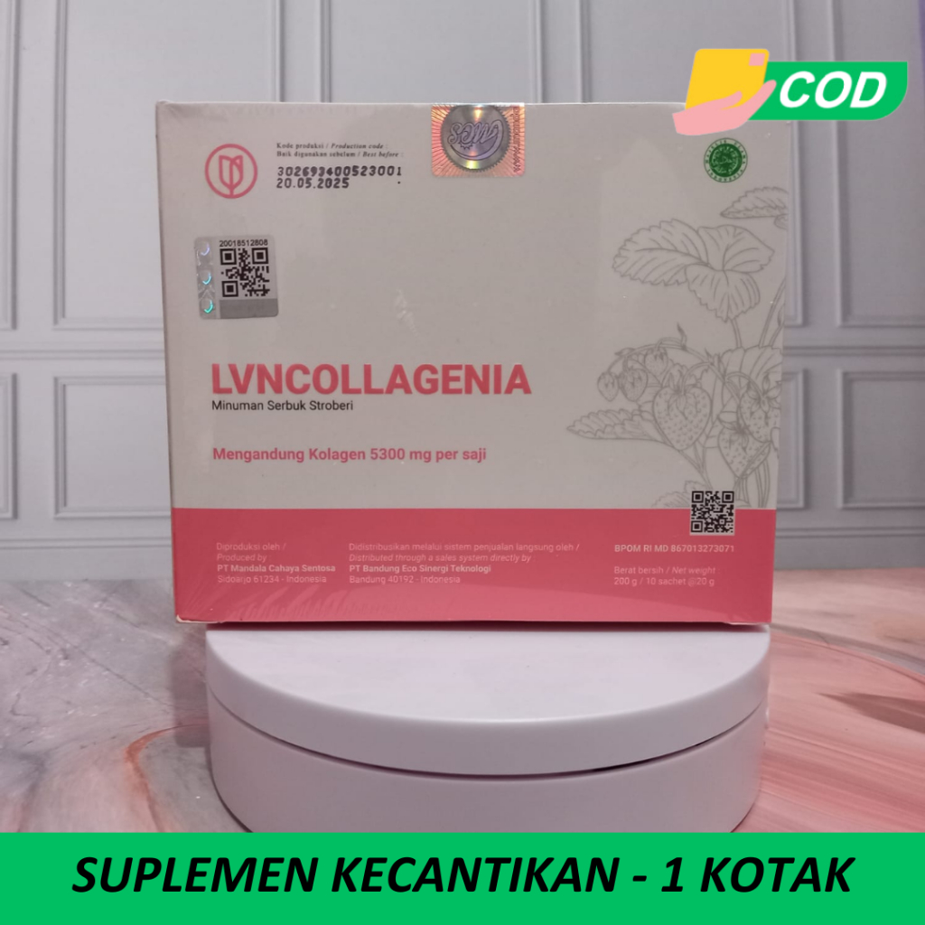 

Collagenia Suplemen Kecantikan - Minuman Stroberi 1 Kotak 10 Sachet