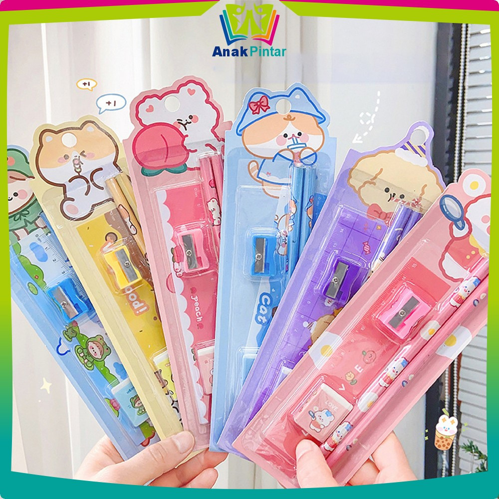 

Set Stationery Sekolah Pensil Set Anak Karakter Kartun Lucu / Alat Tulis Sekolah Anak Penghapus Penggaris Pencil Set Import Anak Pintar A71