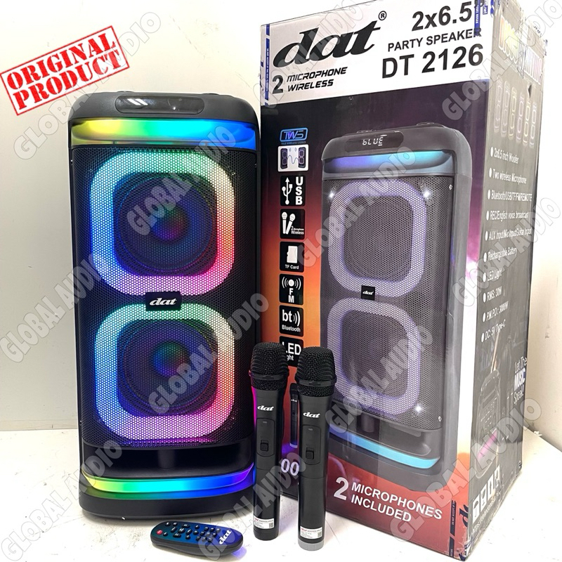 Speaker Portable DAT DT 2126 Original Max 2x6.5 Free 2bh Microphone Speaker Troli Dat2126 Dt2126 ( B