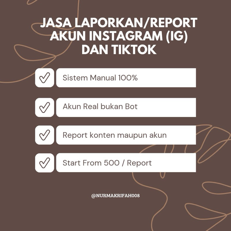 Jasa Report/melaporkan Akun Instagram dan tiktok