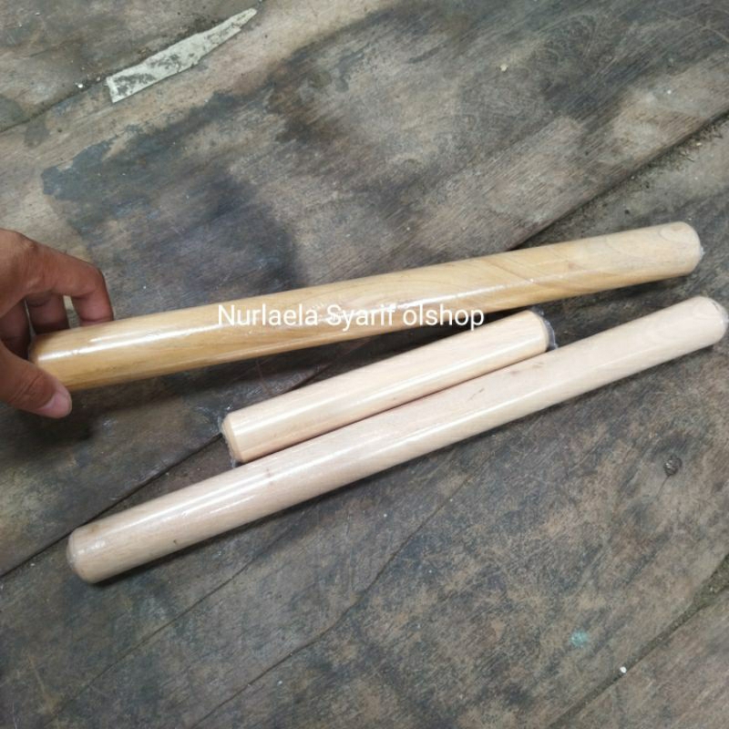 Rolling Pin Kayu Roll Adonan Kue Polos Panjang