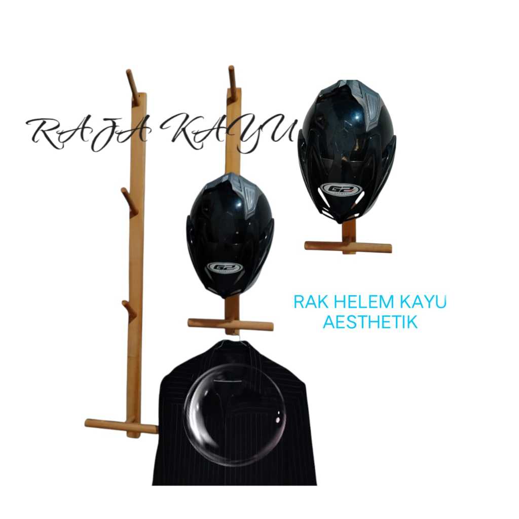 Rak Helm 3 Susun Kayu Terlaris Rak helm Aesthetik