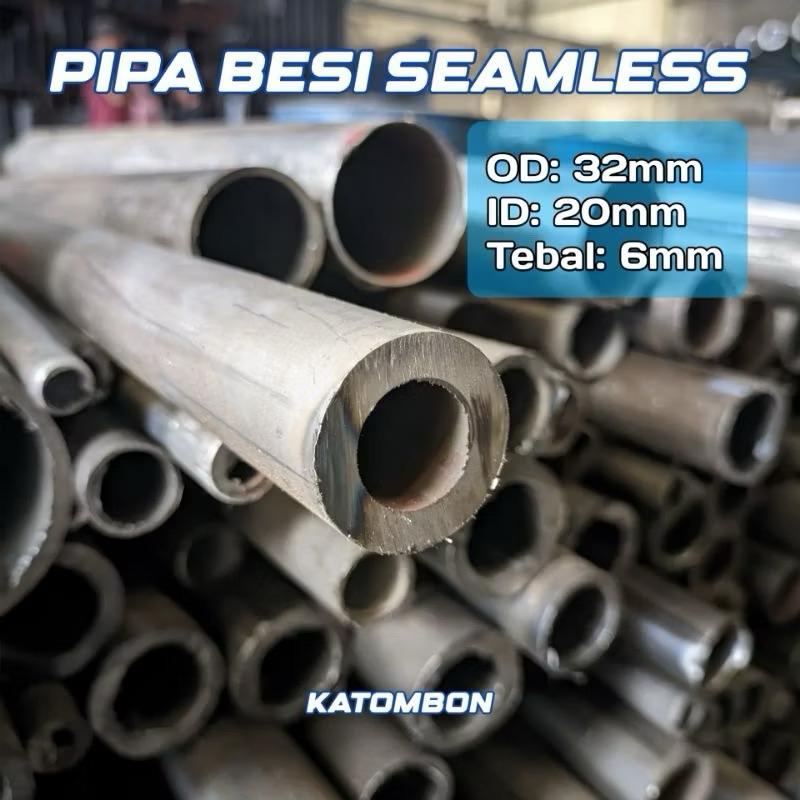pipa besi seamless od 32mm id 20mm tebal 6mm panjang 200cm