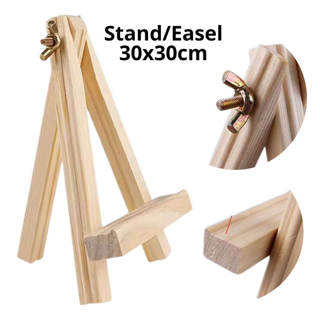 

Stand Lukis Mini / Easel Mini 30x30cm Natural Tripod Kayu Lukisan