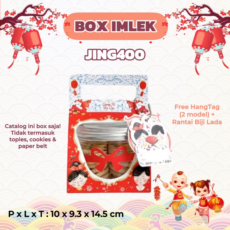 

JING400 | Box Hampers Toples Jar Tabung Imlek Kotak Gift Sincia Packaging Toples Kue Kering Chinese New Year CNY