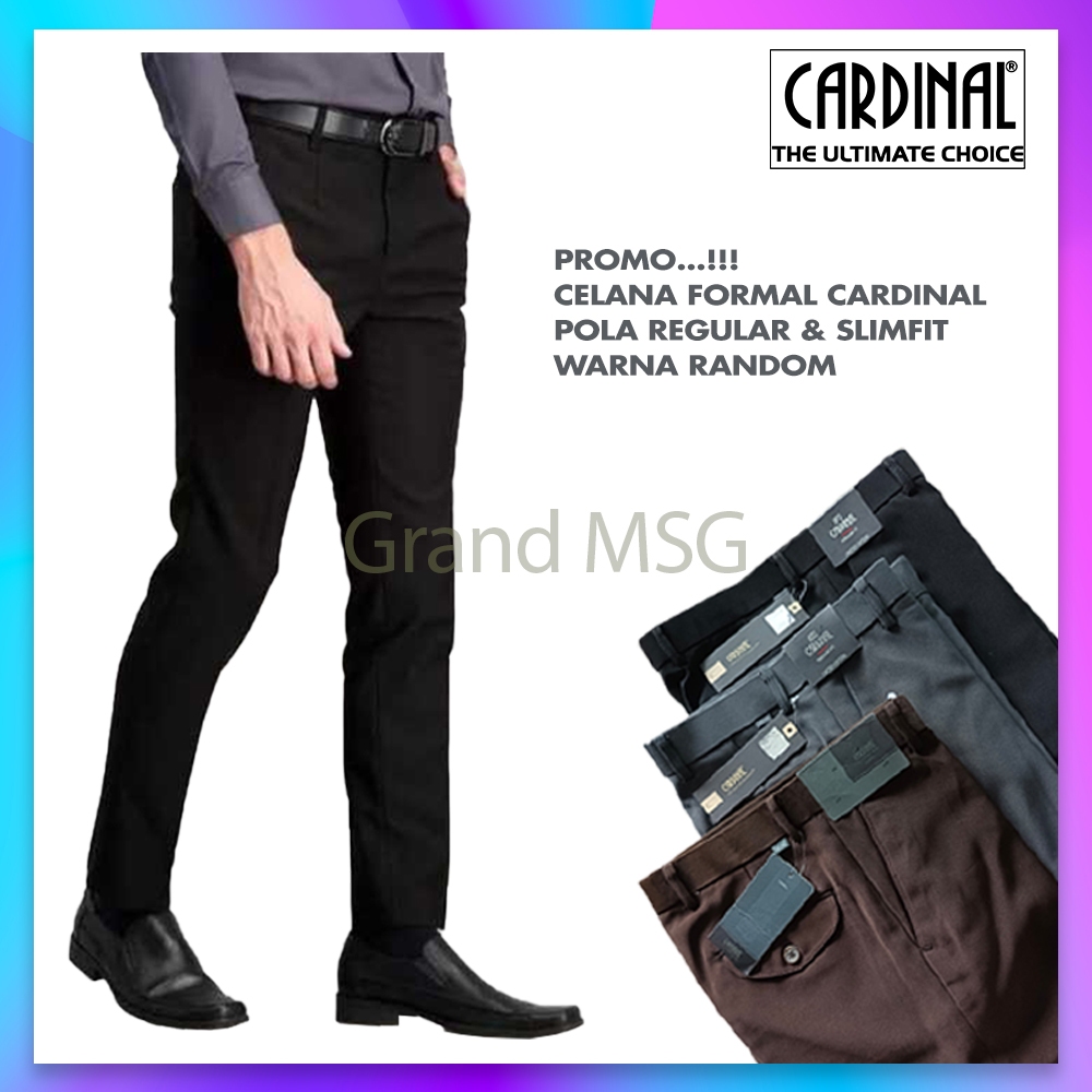 [PROMO] Celana Panjang Pria Cardinal Original 100% Ori Slimfit Reguler Formal Sandar Jumbo Big Size 