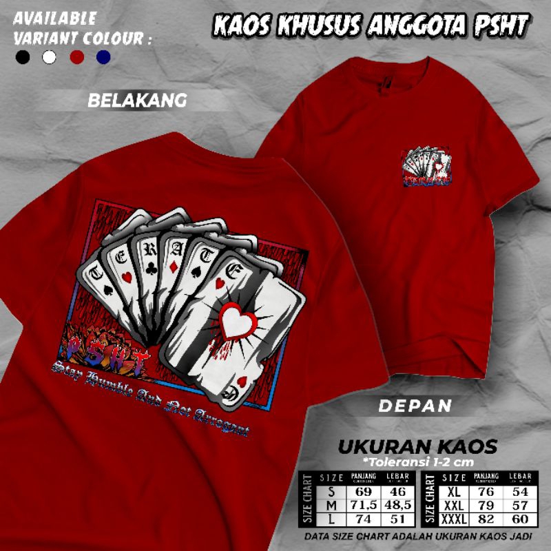 COD kaos psht Kartu Baju kaos distro KAOS PSHT Terbaru Kartu Remi