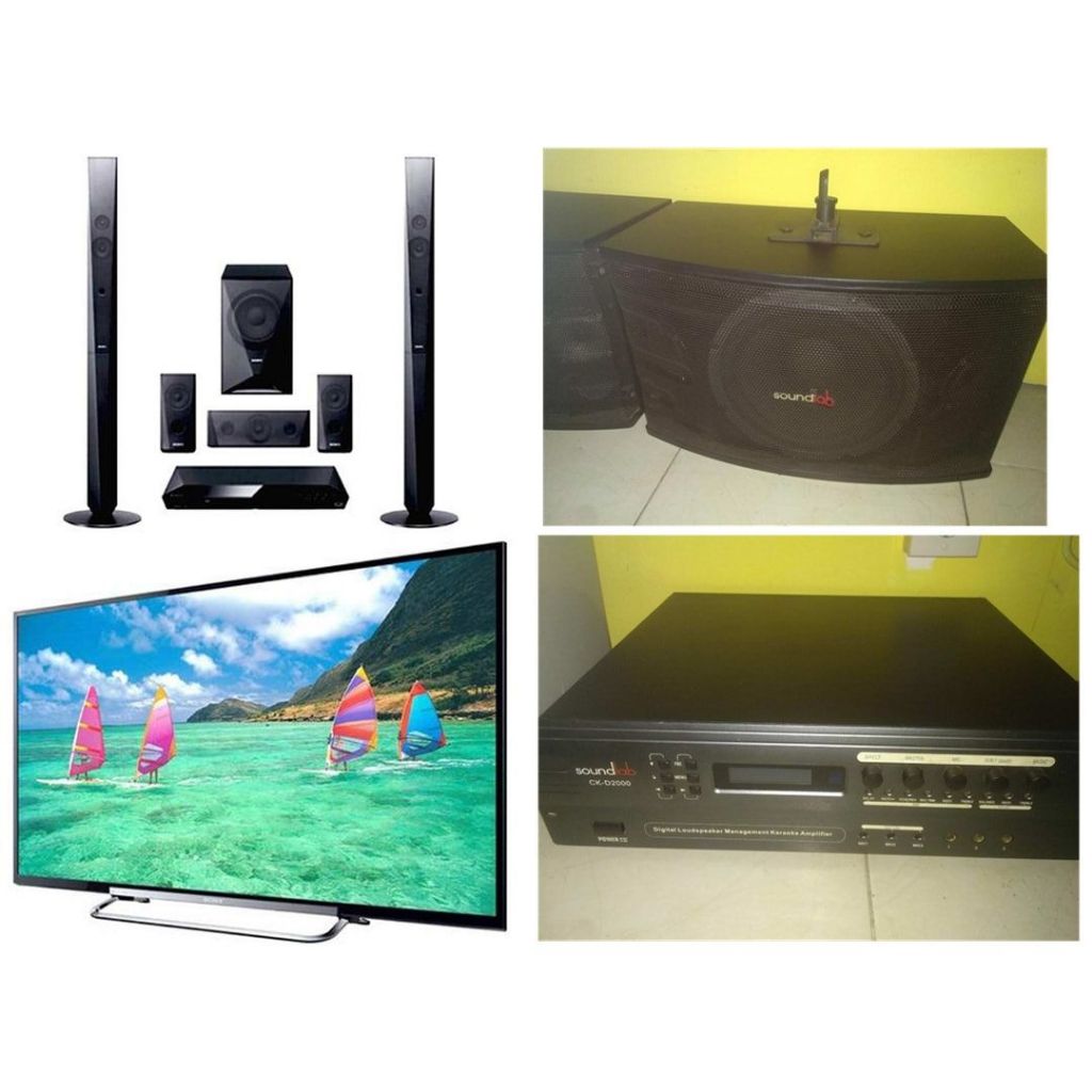 Paket Smart TV Sony 60 Inch + Home Theater Sony + Set 2 Speaker Karaoke + Ampli Digital Karaoke