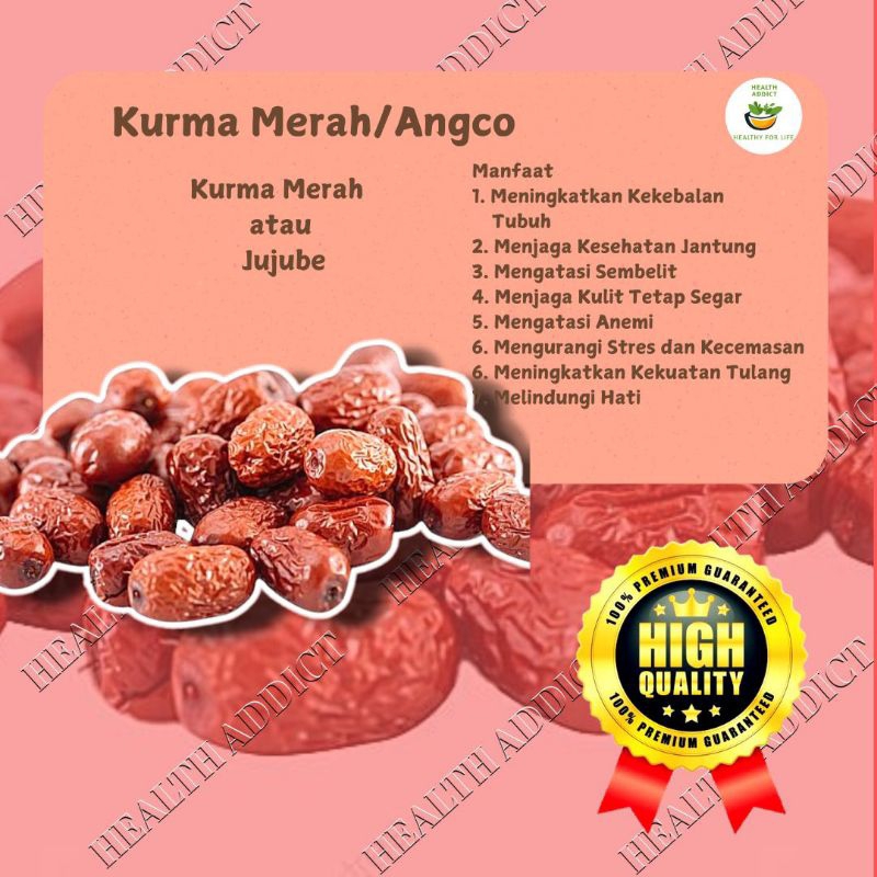

Termurah!!! Kurma Merah Angco 100 Gram