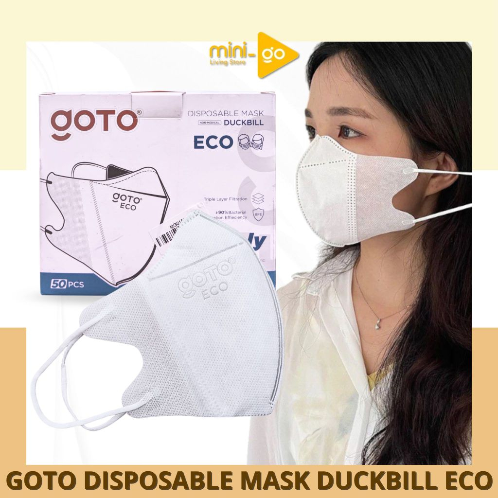 Goto Disposable Duckbill Eco 50pcs - Masker Duckbill 50 Pcs Masker Anti Debu Masker Medis