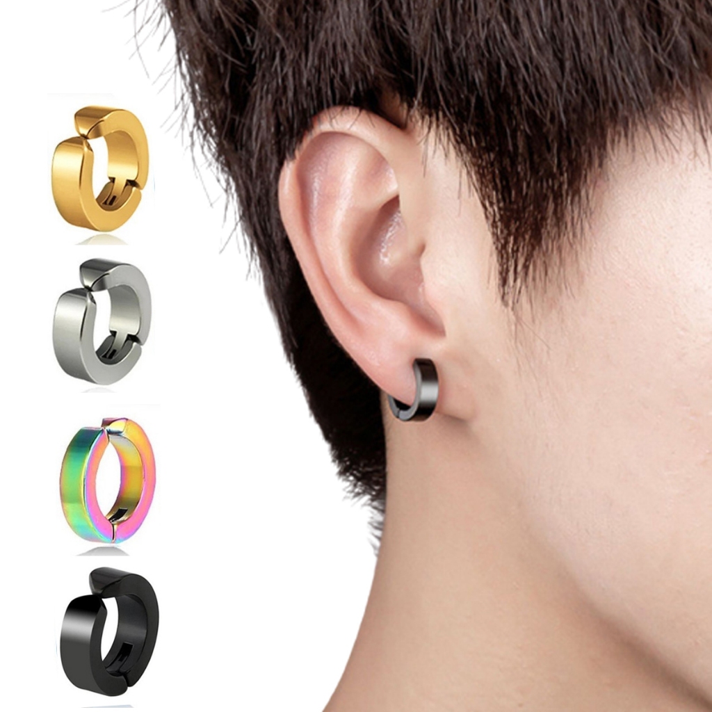 COD Anting Jepit Bulat Tanpa Tindik Pria Wanita Anting Hoop Jepit Tanpa Tindik Pria Dan Wanita Korea