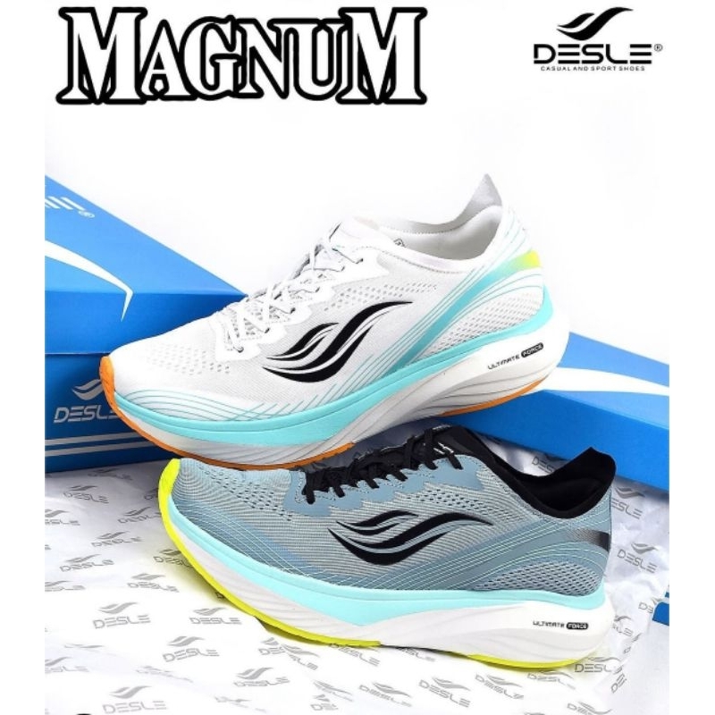 Desle Magnum - Putih dan Biru || Sepatu Lari Running Original Sale