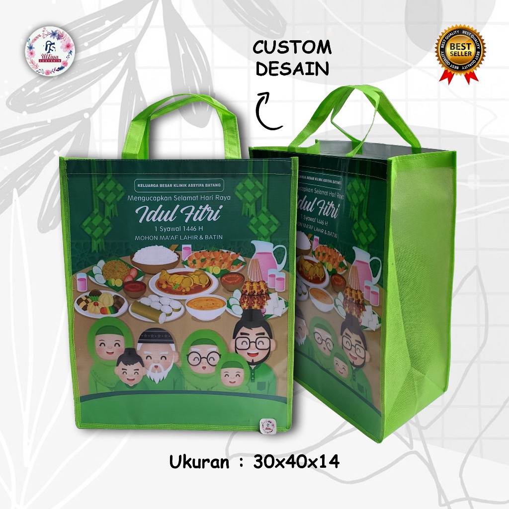 

MODEL TAS JINJING BANER BESAR Tas Parcel Lebaran Hari Raya Idul Fitri Murah Terbaru Custom Nama dan Gambar