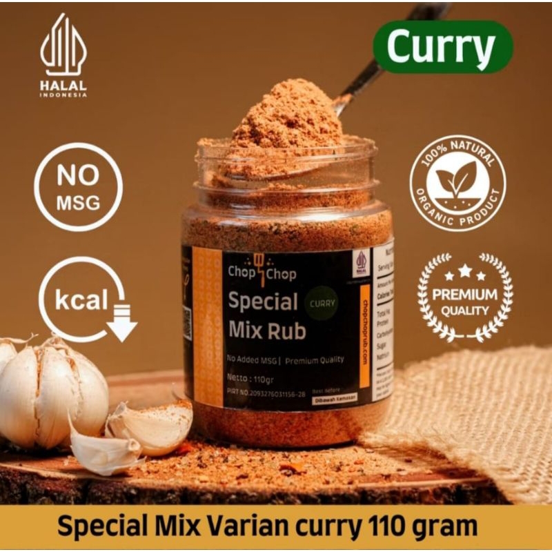 

ChopChop Special Mix Rub CURRY Bumbu Marinasi Rendah Kalori Diet Serbaguna 110 gram