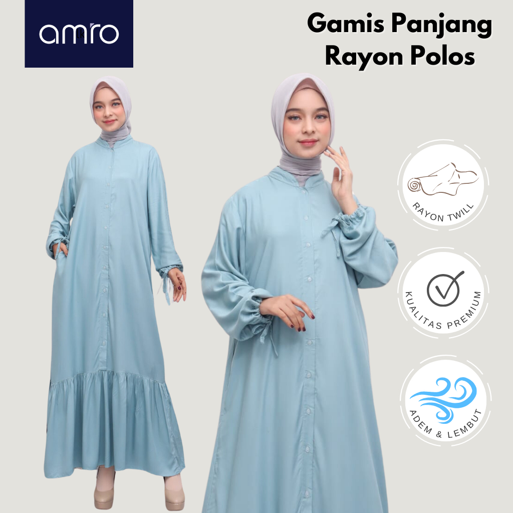 AMRO SLEEPWEAR - SHAQILA GAMIS RAYON - GAMIS SHANGHAI RUMBAI BAWAH - GMS22822