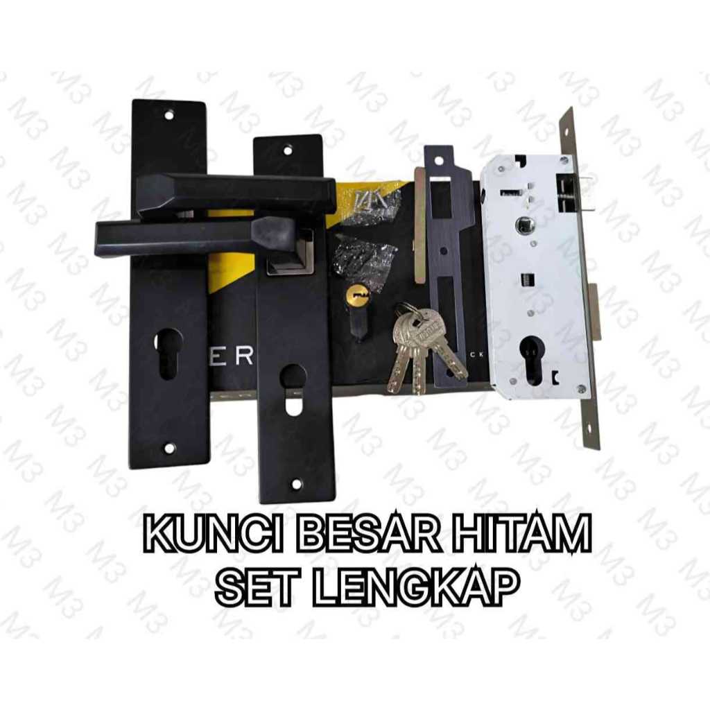 KUNCI PINTU HITAM / KUNCI BESAR MINIMALIS / HANDLE PINTU MURAH / KUNCI PINTU