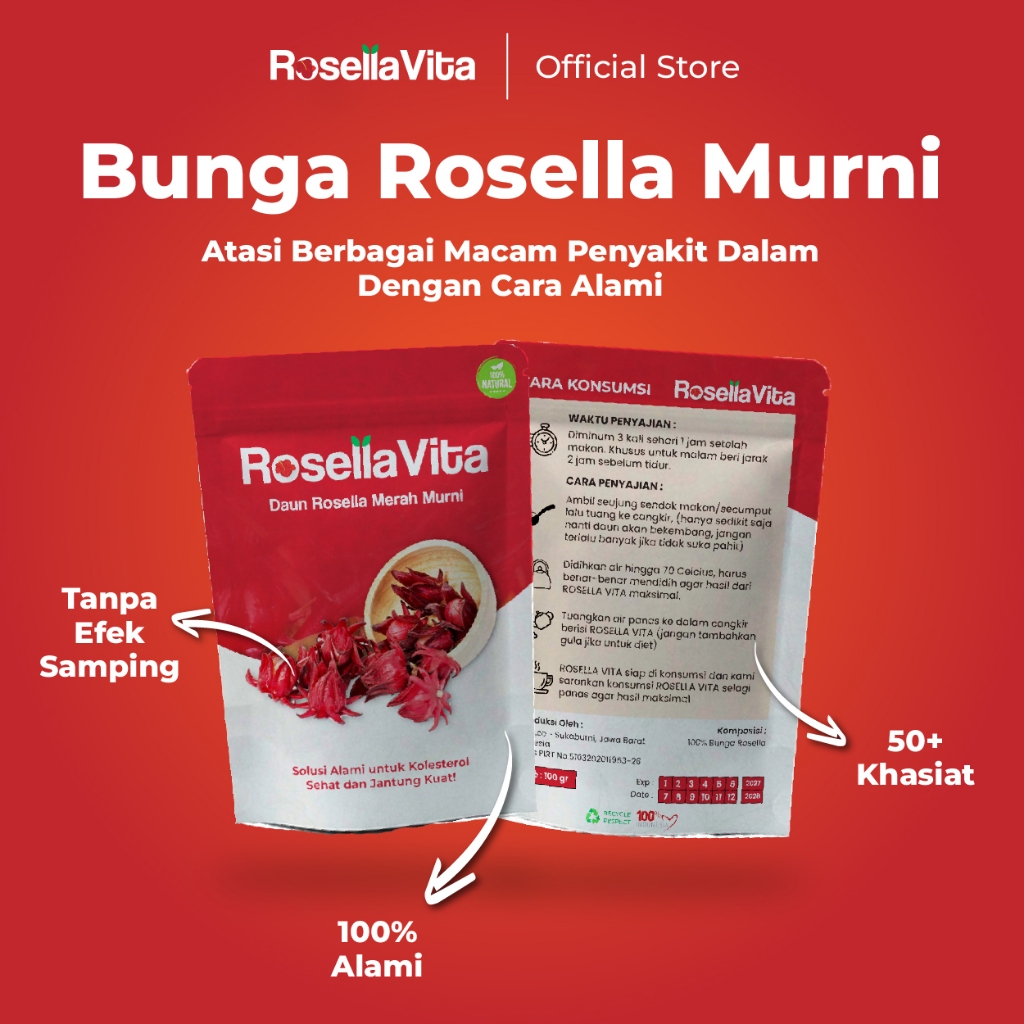 

Rosella Vita beli 1 gratis 1 teh bunga rosella murni