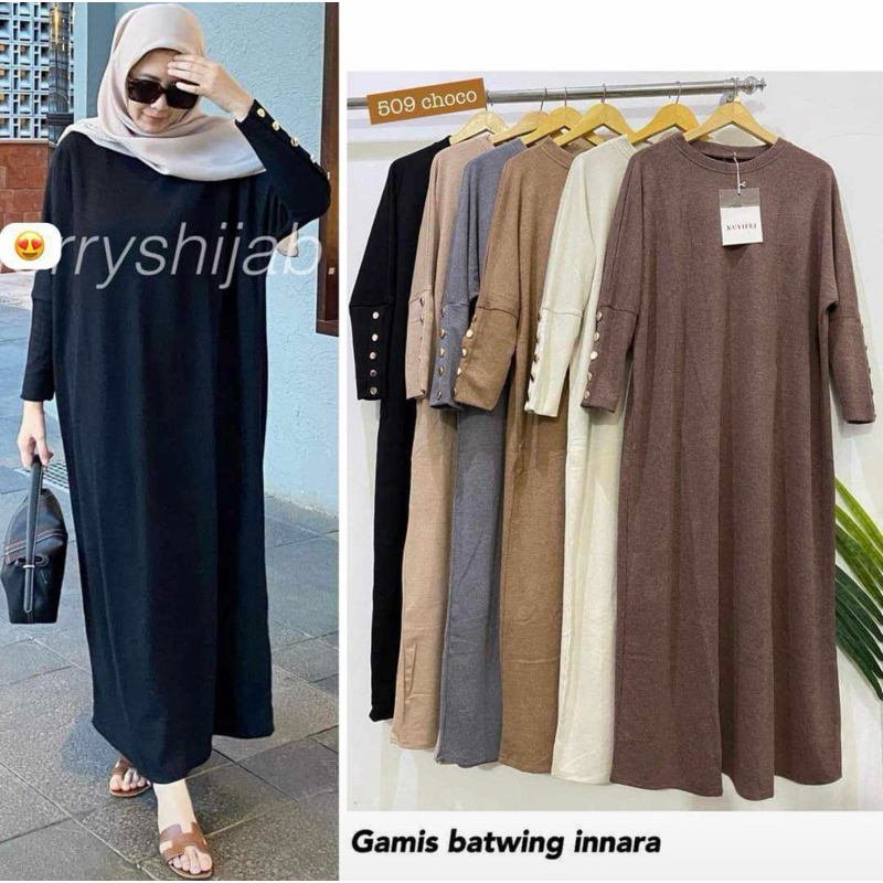 DRESS RAJUT KNIT INARA IMPORT / GAMIS KAOS KNIT RAJUT KUYIFEI / GAMIS BATWING INNARA
