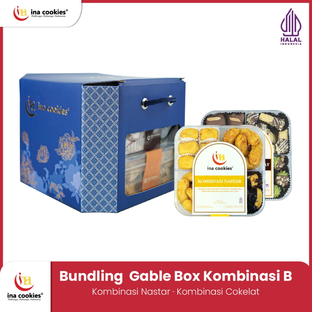 

Kombinasi isi 2 Toples KOMBINASI NASTAR + KOMBINASI COKELAT Kue Kering Premium Ina Cookies