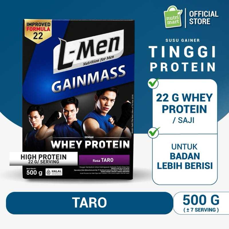 

PROMO !!! L-Men Gain Mass Chocolate 200 g - Suplemen Penambah Massa Otot Tinggi Whey Protein