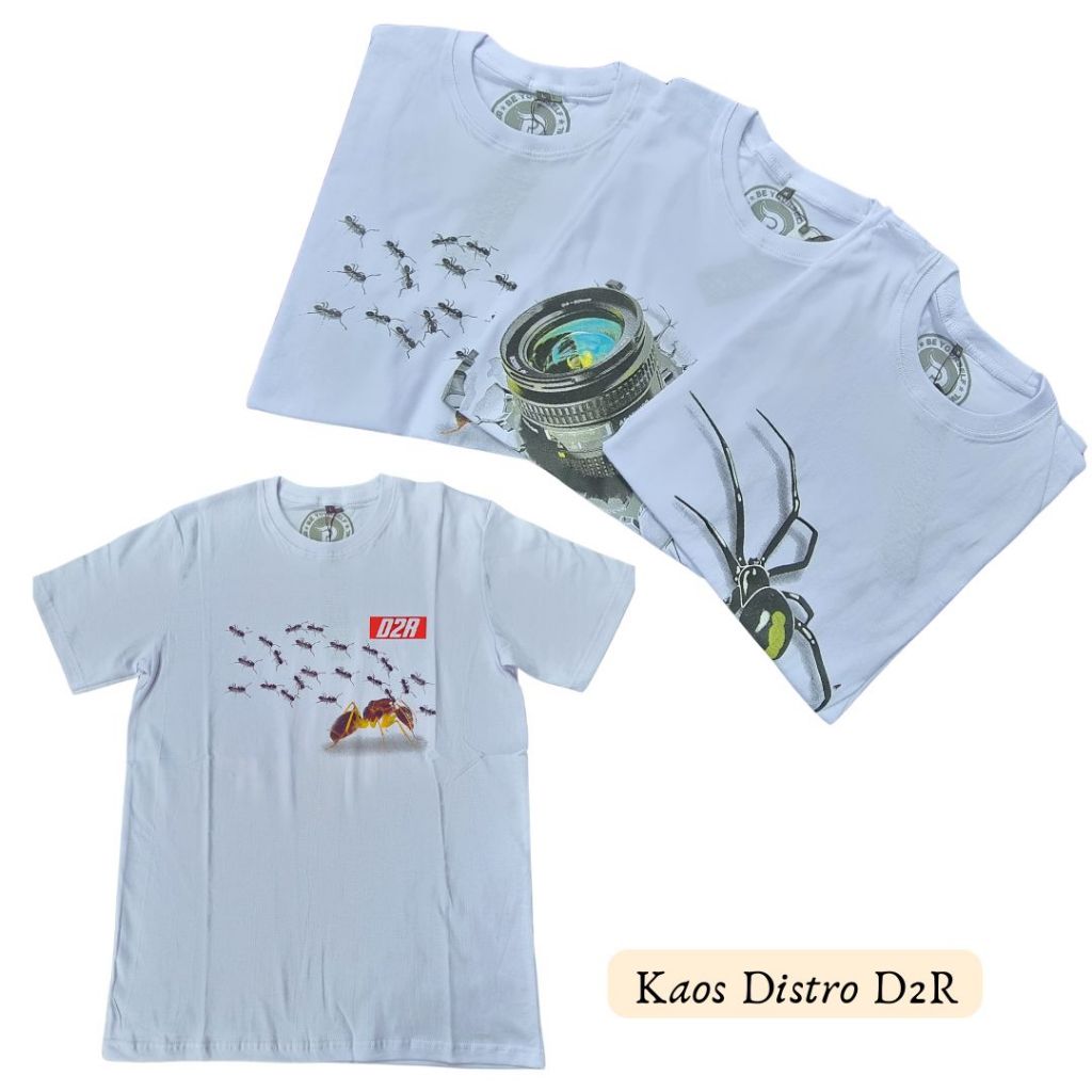 Kaos original Distro D2R Seven three motif 3D Kaos Polos Distro lengan pendek pria wanita dewasa
